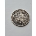 1 марка 1901 года. Германия. Вильгельм II. Серебро 900. Монета не чищена. 45435