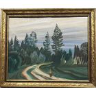Чепик М.Ф "Лесная дорога", 1991г. Картон, масло. Размер 40х50 см.