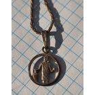 Медальон ,кулон с цепочкой сильвер , знак Зодиака  ,,Водолей,,.