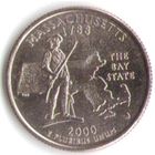25 центов 2000 г. Массачусетс серия Штаты и Территории Двор D _UNC