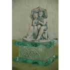 Шкатулка  фарфор , стекло  (  8,5 х 8,5 х 13 см )