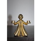 Тяжелый металлический подсвечник "Ангелочек", высота 8,5 см., дефектов не обнаружено, номер 4.