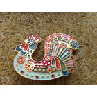 Брошь СССР яркая . Петух . Эмали . Редкая