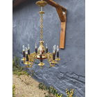 Антикварная Люстра Ампир, 9 рожков, Латунь, Франция, Середина ХХ века.