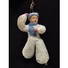 Игрушка ёлочная Лыжник, ватная. СССР