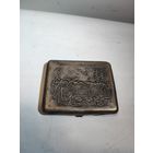 Портсигар "Утки на пруду".Латунь.