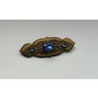 Брошь Сапфировое стекло Ар Нуво томпак ? Богемия антик