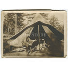 Полевой лагерь РККА. Учения. Офицер у палатки, 1930-е годы.