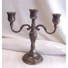Подсвечник Канделябр на три свечи Виноград Серебрение