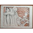 Цветная литография на камне А.Шаппо 2009 г Большой размер