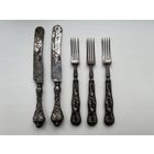 Старинные столовые приборы. Европа. Ручки серебро 800. Вилка 17 см, нож 18 см.