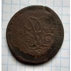 Медь 2 копейки 1757 года перечекан  ,,облачника,,. Елизавета l .