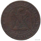 Французская Империя (ІІ Империя. Франция). 10 сантимов 1854 К (Бордо).