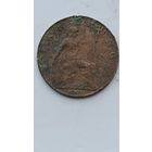 1 фартинг 1906 года Великобритания, фунт стерлингов (pre-decimal). Король Эдуард VII (1902 - 1910). Монета не чищена. 915