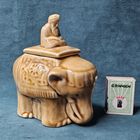 Старт с 1 Рубля !!! Фигурка Большая Красивая Статуэтка Керамика Слон Наездник шкатулка !!!