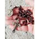 Редкий в сборе довоенный католический ружанец Терезии Марии Лизьё ,гранёный гранат.с рубля