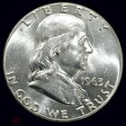 50 центов 1963 США . Ярчайший Франклин! Серебро!