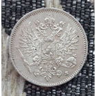 Финляндия-Российская Империя 25 пенни 1916 год, S, UNС. Николай II. Серебро. Предложи свою цену или обмен! Y