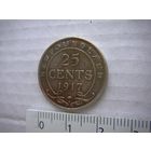 Ньюфаундленд. 25 центов. 1917 г. Георг V