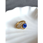Винтажное ретро кольцо с синим камнем р. 18,5