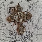 Крестик нательный старинный штурвал 5 см на 3,5 см