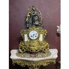 Шикарные старинные настольные часы шпиатр,механика, Европа, много лотов с рубля