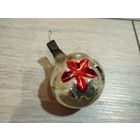 Ёлочная игрушка СССР шар со звездой агитация