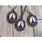 Винтажный набор. Серьги и подвеска ручной работы