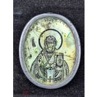 Иконка- эгломизе, Св. Николай Угодник, Зосима и Савватий Соловецкие.