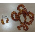 Янтарные бусы и серьги времен СССР. 60см