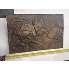 Старое медное панно кормящая мать