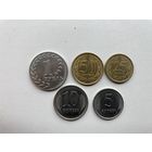 Приднестровье 5,50 копеек 2019,10 копеек 2020,25копеек 2022 и 1 рубль 2021 г (5 и10 магнитная)