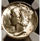10с 1943, США NGC65!!! Mercury Dime шикарное серебро, высокий грейд, без мц! Также смотрите другие мои лоты!