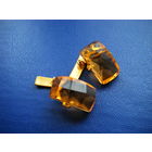 Позолоченные запонки из СССР. Камень  ЦИТРИН.