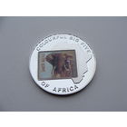 Уганда. 1000 шиллингов 2001 год  KM#81  "Большая пятёрка в цвете - Слон"