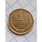 1 копейка 1981 года.Брак.Выкус.