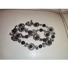 Бусы с лавовым камнем на металлической леске, длина 36 см.