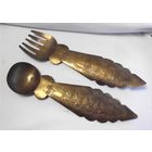 Ложка + Вилка Настенное украшение Латунь