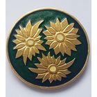 Брошь СССР редкая, большой ретро значок, клеймо, металл, диаметр 5 см