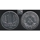 Германия ГДР _km8.2 1 пфенниг 1985 год (_брак(p0(5(2 разрыв