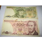 100 злотых 1986 и 50 злотых 1988 гг с рубля!