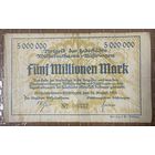 Банкнота 5 миллионов марок 1923 год. Вильгельмсхафен  Веймарская республика