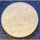 2 марки 1907 L ДЛЯ ФИНЛЯНДИИ. Российская Империя. Штемпельный блеск. Яркая .