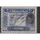 Марка с надпечаткой из серии 1919г.  Османская империя "Карта Дарданелл и султан Мехмед V" MNH