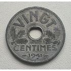 Франция 20 сантимов, 1941. "VINGT".  1-8-3