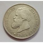 Бразилия 500 рейс 1867 год серебро