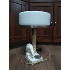 Лампа настольная, кабинетная, мрамор. Белый медведь. Сталинский ампир. СССР