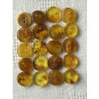 Пуговица из натурального янтаря лот 20 шт