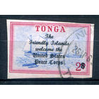 Британский протекторат - Королевство Тонга - 1967г. - ландшафты, корабль, 2 S - 1 марка - гашёная [Mi 216]. #4-B5-106-A-2