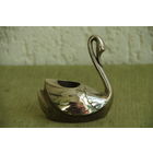 Подсвечник с серебрением " Лебедь " ( высота 9 см )